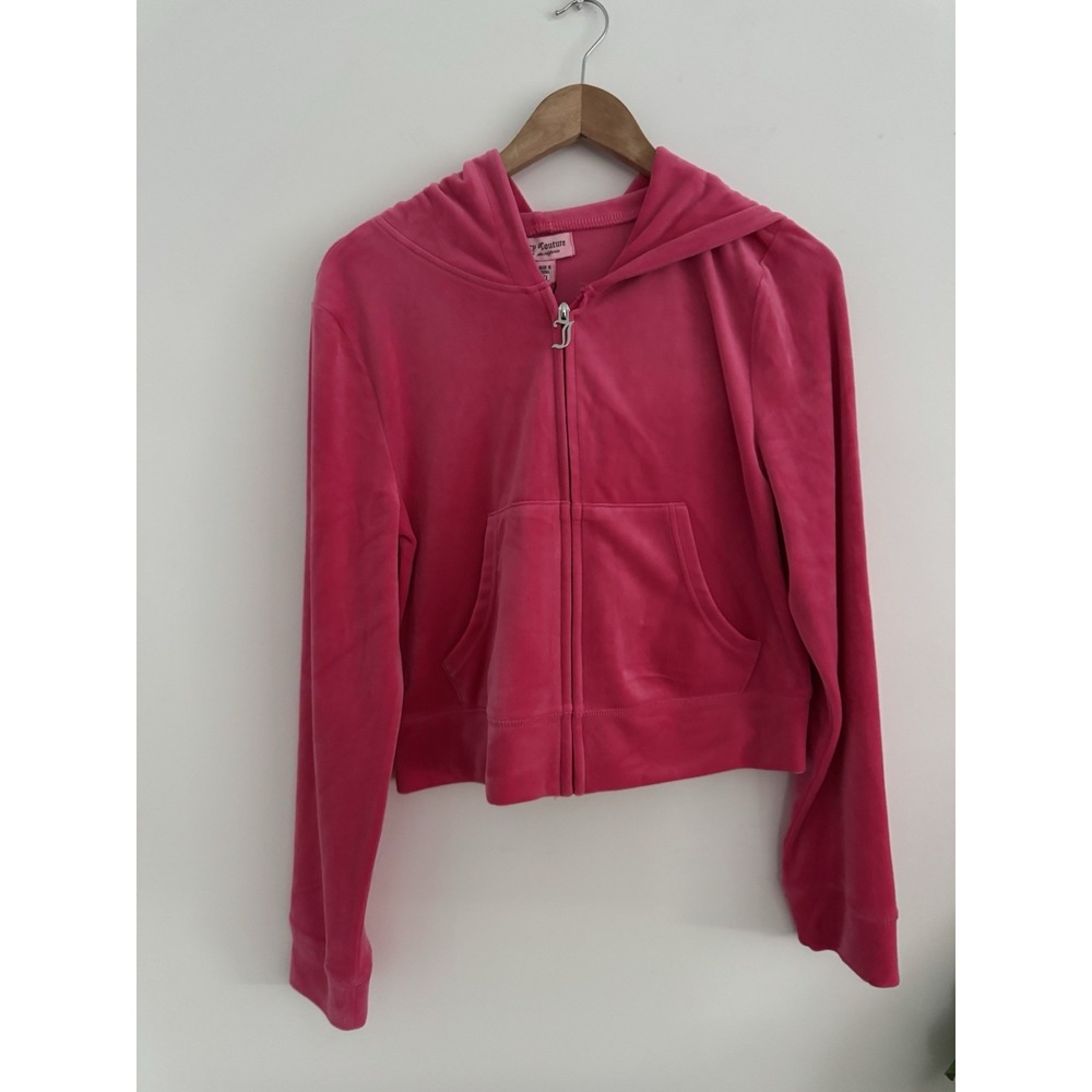 Juicy Couture‎ L, XL Velour Vixen Pink Bling Cropped Low Rise Tracksuit NWT - Picture 7 of 13